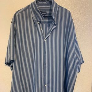 Basic Editions Blue&White Stripe Button Down Shirt